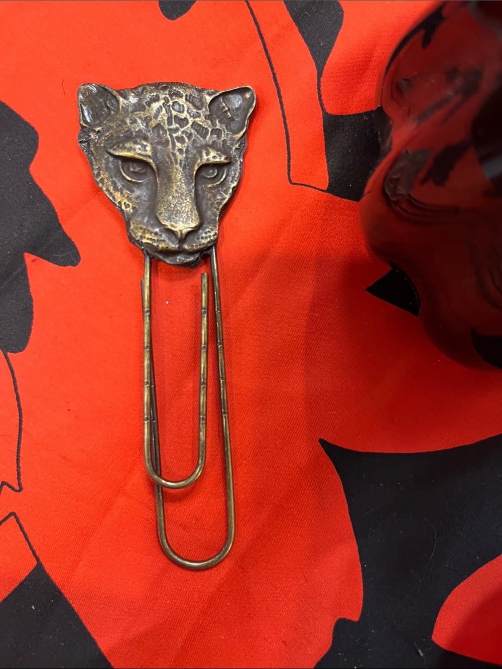 OVERSIZED ~2-3” JAGUAR BRONZE PAPER CLIP